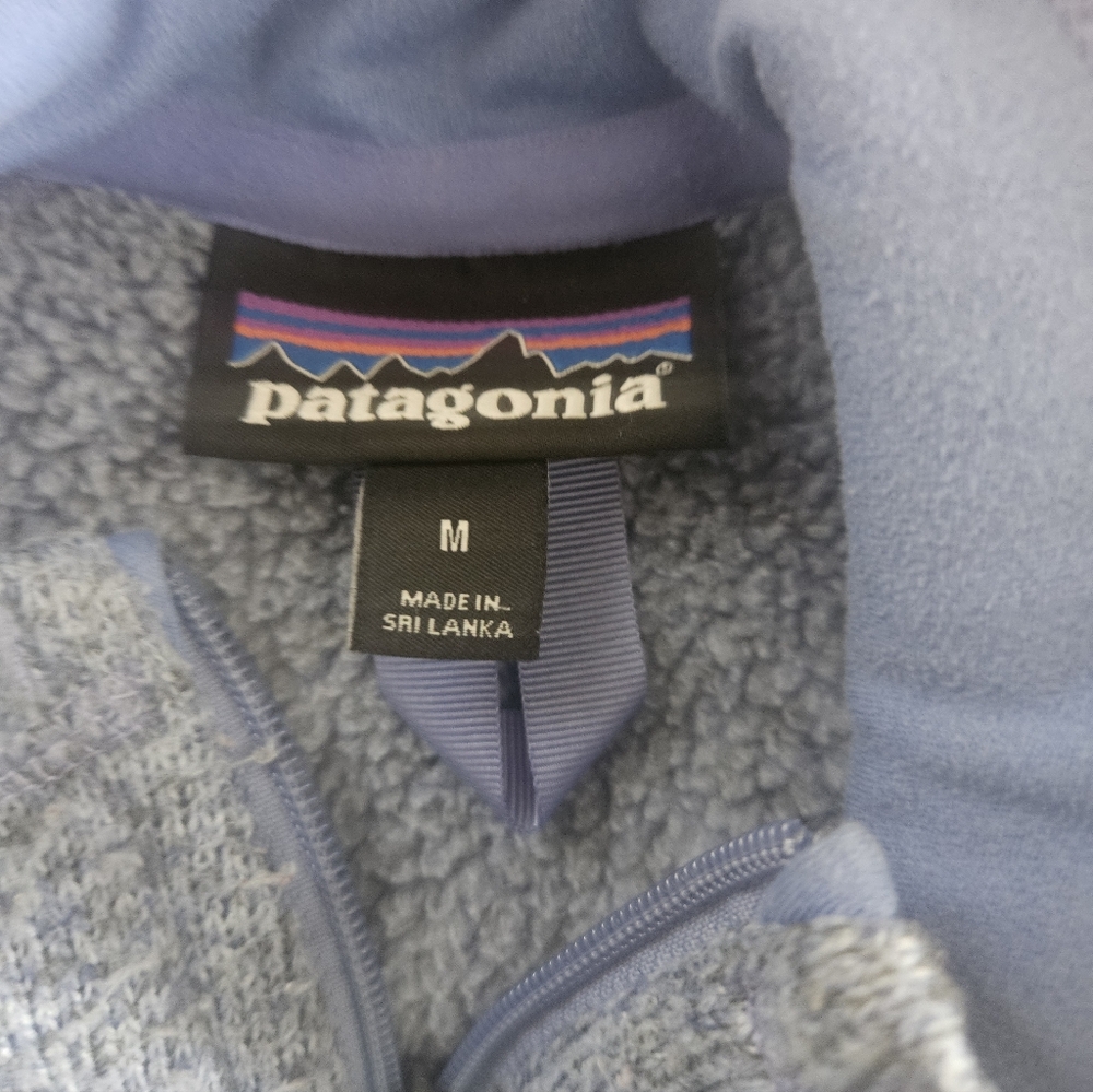 Patagonia Womens Heathered Light Blue Zip-Up Fleece Pullover - Picture 4 of 4